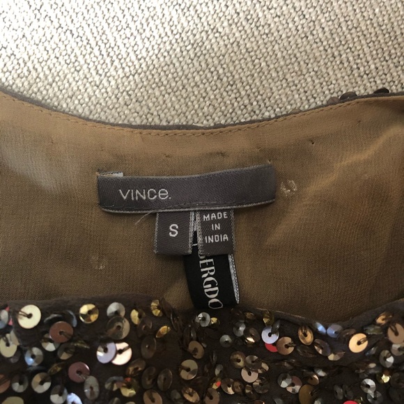 Vince for Bergdorf Goodman Gold Sequin Top - Picture 5 of 13